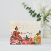 Stylish Young  Girl Bedankt Briefkaart (Staand voorkant)