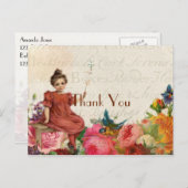 Stylish Young  Girl Bedankt Briefkaart (Voorkant / Achterkant)