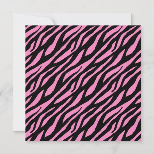 Stylish Zebra Pattern Sweet Sixteen Party Kaart (Achterkant)