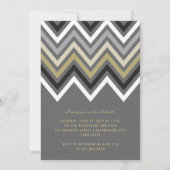 Stylish Zig Zag Chevron Stripes Graduation Party Kaart (Achterkant)