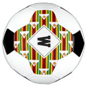 Stylish ZIMBABWE FLAG Monogram Voetbal (Gedraaid)