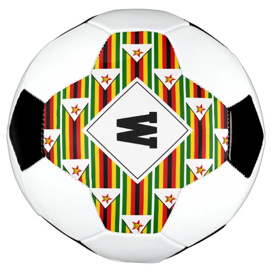 Stylish ZIMBABWE FLAG Monogram Voetbal (Gedraaid)