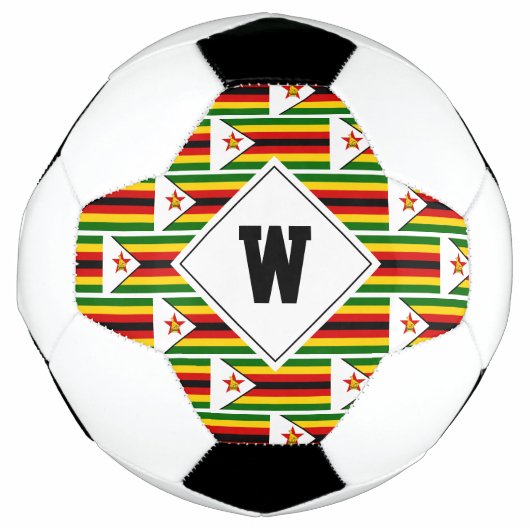 Stylish ZIMBABWE FLAG Monogram Voetbal (Voorkant)