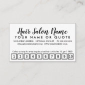 stylist band punch card klantenkaartje (Achterkant)