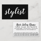 stylist band punch card klantenkaartje (Voorkant / Achterkant)