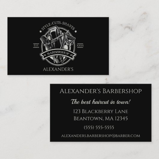 Stylist Barber Tools personaliseert Visitekaartje (Voorkant / Achterkant)