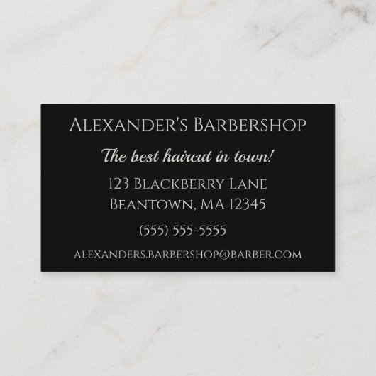 Stylist Barber Tools personaliseert Visitekaartje (Achterkant)