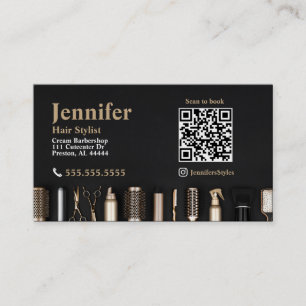 Stylist Black Gold Visitekaartje met QR-code