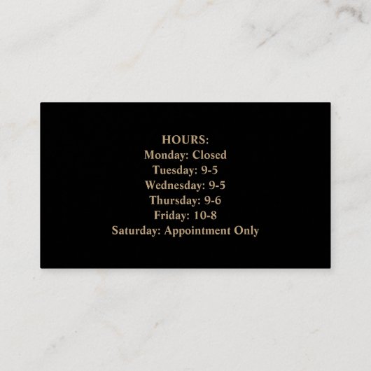 Stylist Black Gold Visitekaartje met QR-code (Achterkant)