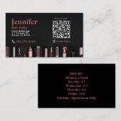 Stylist Black Roos Gold Visitekaartje met QR-code (Voorkant / Achterkant)