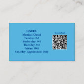Stylist Blue Photo Visitekaartje met QR-code (Achterkant)