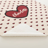 Stylist Cute Heart Pattern Monogram Persoonlijk Sherpa Deken (3/4)