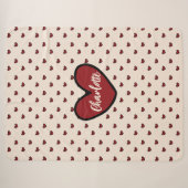 Stylist Cute Heart Pattern Monogram Persoonlijk Sherpa Deken (Voorkant (horizontaal))