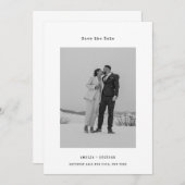 Stylist Eén Foto Schrijfmachine Minimalist Save The Date (Voorkant / Achterkant)