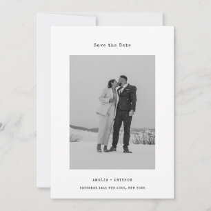 Stylist Eén Foto Schrijfmachine Minimalist Save The Date