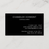 Stylist Elegant Zwart Modern Professional Visitekaartje (Achterkant)