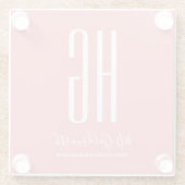 Stylist Gepersonaliseerd Koraal Roze Glazen Onderzetter (Achterkant)