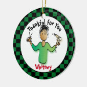 Stylist Gift Idea - Hairdresser Custom Cadeau Keramisch Ornament (Links)