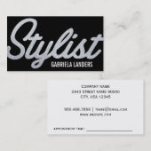 Stylist | Glitter Script (afspraakkaart) Afsprakenkaartje (Voorkant / Achterkant)