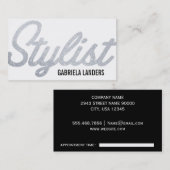 Stylist | Glitter Script (afspraakkaart) Afsprakenkaartje (Voorkant / Achterkant)