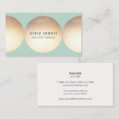 Stylist Gold Circle Light Turquoise Beauty Salon Visitekaartje (Voorkant / Achterkant)