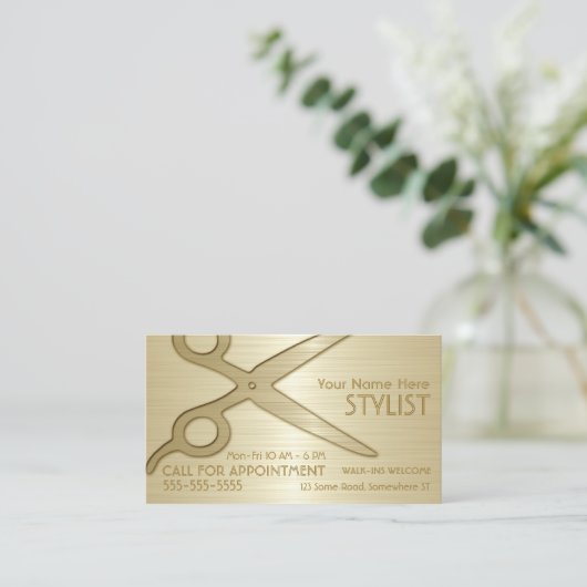 Stylist Gold Visitekaartje (Staand voorkant)