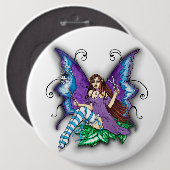 Stylist-Hair Dresser Fairy Ronde Button 6,0 Cm (Voorkant /achterkant)