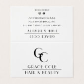 Stylist Herinder Zwart-witsalon Benoeming Visitekaartje (Buitenkant ongevouwen)