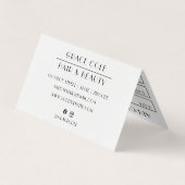 Stylist Herinder Zwart-witsalon Benoeming Visitekaartje (Achterkant)