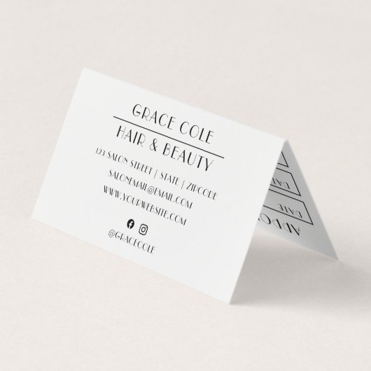 Stylist Herinder Zwart-witsalon Benoeming Visitekaartje (Achterkant)