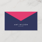 Stylist Kleur Blok Levendig Roze Blauw Modern Visitekaartje (Voorkant)