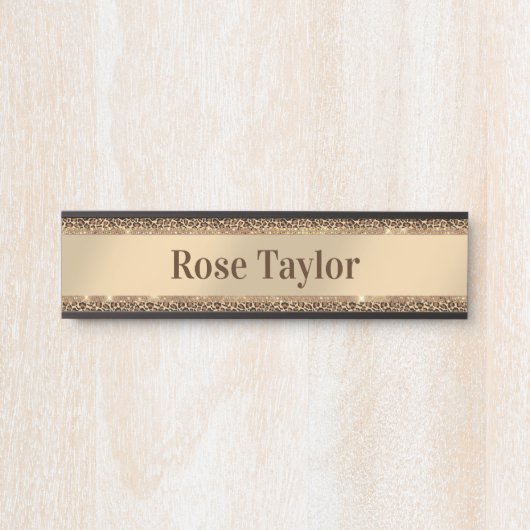 Stylist Leopard Print Pattern Deurbordje (Voorkant)