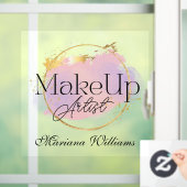 stylist logo roze goud voor visagist raamsticker (Huis)