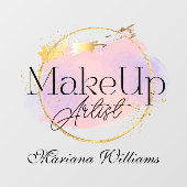 stylist logo roze goud voor visagist raamsticker (Vel)