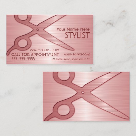 Stylist Pink Visitekaartje (Voorkant / Achterkant)