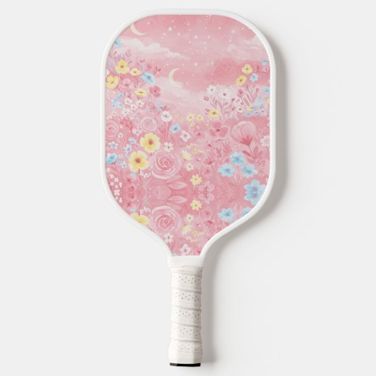 Stylist Roze Bloemen Pickleball Paddle (Achterkant)