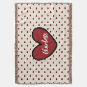 Stylist Schattige hartpatroon Monogram gepersonali Deken (Voorkant Verticaal)