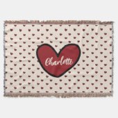 Stylist Schattige hartpatroon Monogram gepersonali Deken (Voorkant)