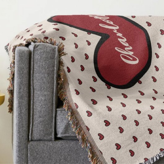 Stylist Schattige hartpatroon Monogram gepersonali Deken