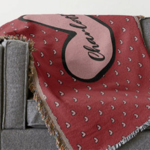 Stylist Schattige hartpatroon Monogram gepersonali Deken