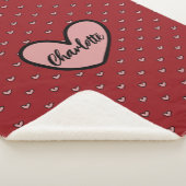 Stylist Schattige hartpatroon Monogram gepersonali Sherpa Deken (3/4)