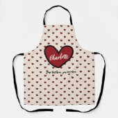 Stylist Schattige Hartpatroon Monogram sjabloon Schort (Voorkant)