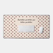 Stylist Schattige Sweet Red Heart Pattern Monogram Bureaumat (Keyboard & Muis)