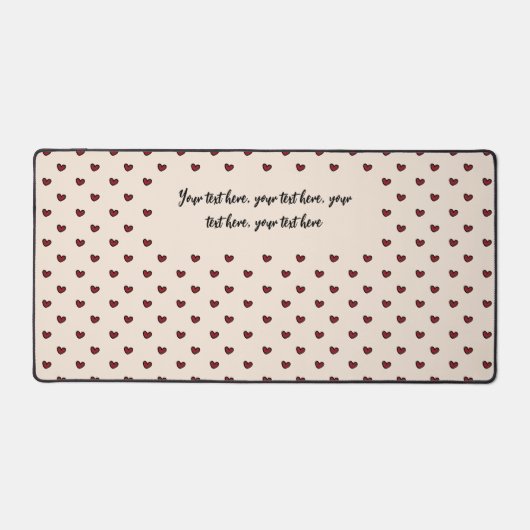 Stylist Schattige Sweet Red Heart Pattern Monogram Bureaumat (Voorkant)