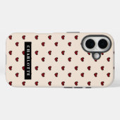 Stylist Schattige Sweet Red Heart Pattern Monogram Case-Mate iPhone Case (Achterkant (horizontaal))