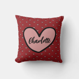 Stylist Schattige Sweet Red Heart Pattern Monogram Kussen