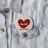 Stylist Schattige Sweet Red Heart Pattern Monogram Ronde Button 7,6 Cm (In situ)