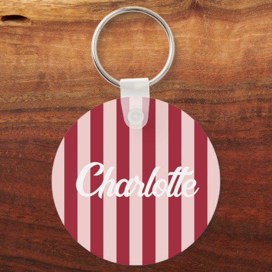 Stylist Schattige Sweet Red Heart Pattern Monogram Sleutelhanger (Achterkant)