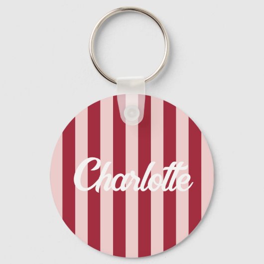 Stylist Schattige Sweet Red Heart Pattern Monogram Sleutelhanger (Achterkant)