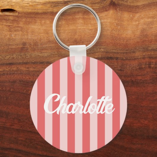 Stylist Schattige Sweet Red Heart Pattern Monogram Sleutelhanger (Voorkant)